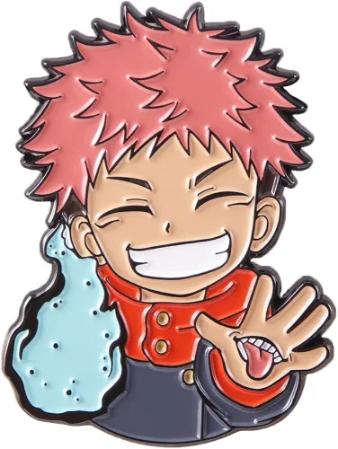 Vista 3 de YIZISUKI Jujutsu Kaisen Figura Gojo Satoru Itadori - Broches de solapa de metal para aficionados al anime Metal