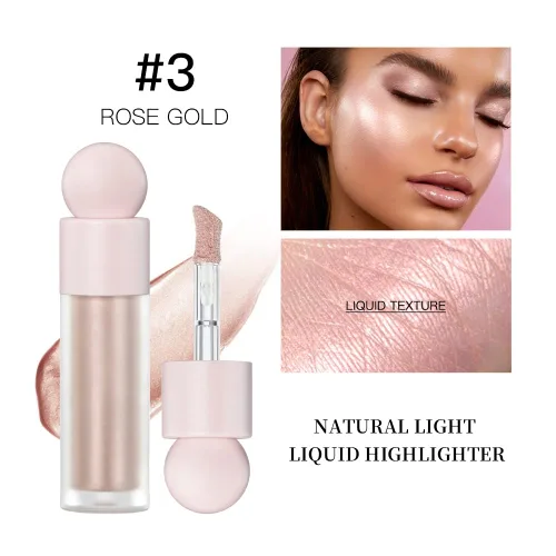 Vista 7 de Rotulador líquido para rostro, iluminador brillante, maquillaje para rostro, mejillas, cuerpo, suave, sedoso, impermeable, iluminador de cuerpo