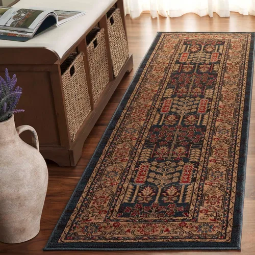 Vista 14 de SAFAVIEH Mahal Collection - Alfombra decorativa, 2.2 x 4 pies, azul marino y natural, diseño oriental tradicional, no desprende pelusa y de fácil