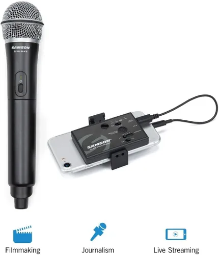 Vista 2 de Samson Go Mic - Sistema inalámbrico digital móvil con micrófono de mano (HXD2-Q8/GMM)
