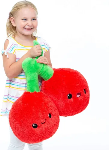 Vista 4 de Squishable - Cerezas - Colección de comida cómoda - 20 pulgadas - Peluche coleccionable de peluche