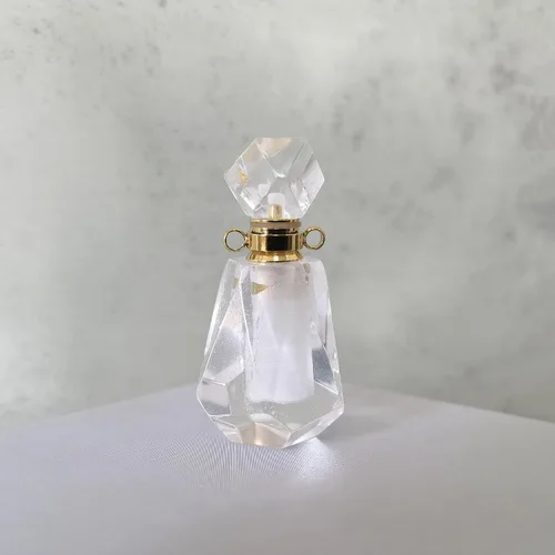 Vista 21 de Perfume Bottle Necklace Heart Shape, Amethyst Necklace Healing Crystal for Women, Essential Oil Diffuser Bottle Necklace Jewelry for Liquid