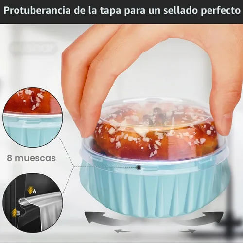 Vista 4 de EUSOAR Forros para cupcakes para hornear, 50 forros para magdalenas de 5 onzas, moldes de papel de aluminio desechables, recipientes de postre