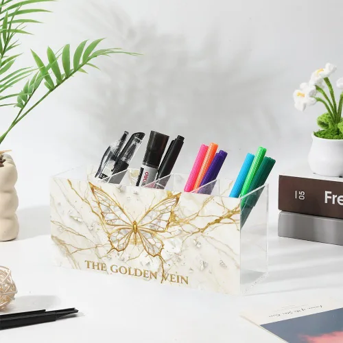 Vista 3 de Cool Butterfly Acrylic Lip Stick Holder Organizer With 4 Compartments Makeup Organizer Cheap Lip Liner Storage Bow Office Supplies Crayon Storage