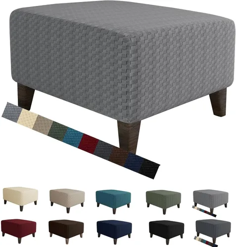 Vista 16 de MAXIJIN Fundas para otomano de jacquard, fundas protectoras para taburete plegable, protector de muebles, funda suave y gruesa rectangular
