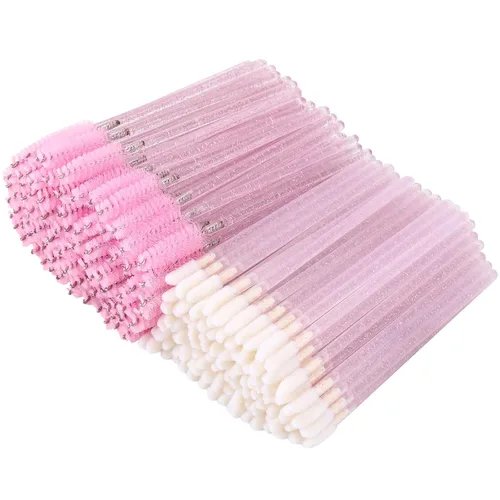 Vista 10 de 200 cepillos de labios y carrete de cejas, aplicador de lápiz labial desechable de cristal, varitas de rímel, kits de herramientas de belleza