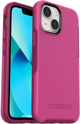Vista 4 de OtterBox Funda para iPhone 13 mini y iPhone 12 mini serie Symmetry - Negro, ultra suave, compatible con carga inalámbrica, bordes elevados