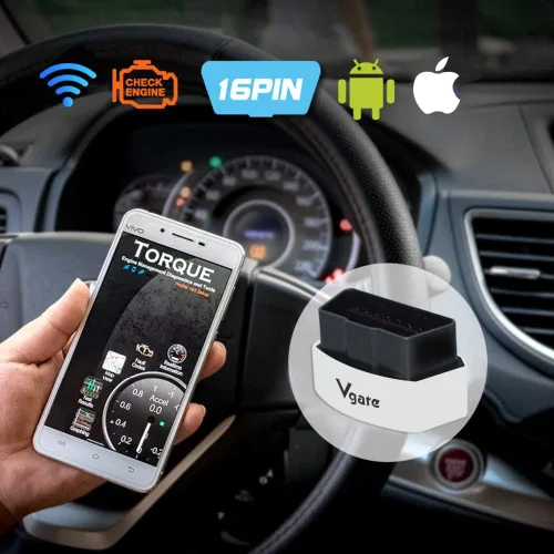 Vista 3 de Vgate iCar 3 WiFi OBD2 Escáner Herramientas de escaneo Adaptador de interfaz Herramienta de diagnóstico para coche para iOS iPhone iPad y Android