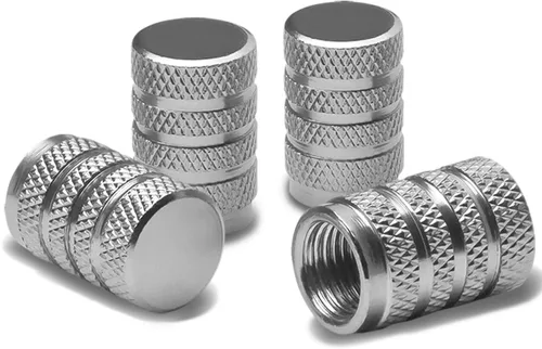 Vista 10 de Auto Dynasty Tapones hexagonales de válvula de neumático de aleación de latón recubierto y pulido de aluminio negro cromado (paquete de 4)
