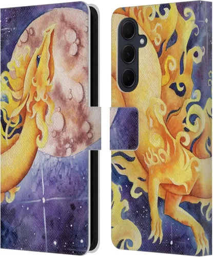 Vista 273 de Head Case Designs Officially Licensed Carla Morrow Galactic Entrancement Dragons Leather Wallet Case Compatible with Samsung Galaxy A07 4G