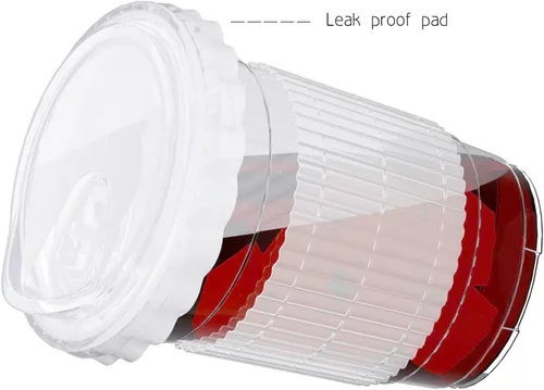Vista 3 de HAPPYFACE Paquete de 100 vasos desechables de plástico transparente de 16 onzas con tapas para sorber, popotes, protectores de salpicaduras de papel