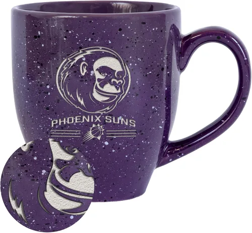 Vista 50 de Rico Industries NBA 16 oz Team Color Laser Engraved Speckled Ceramic Coffee Mug 3-Color del