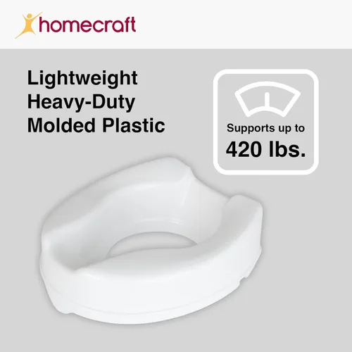 Vista 6 de Homecraft Savanah - Asiento de inodoro elevado, asiento de inodoro elevado de 4 pulgadas de alto que se bloquea en inodoros estándar, asiento