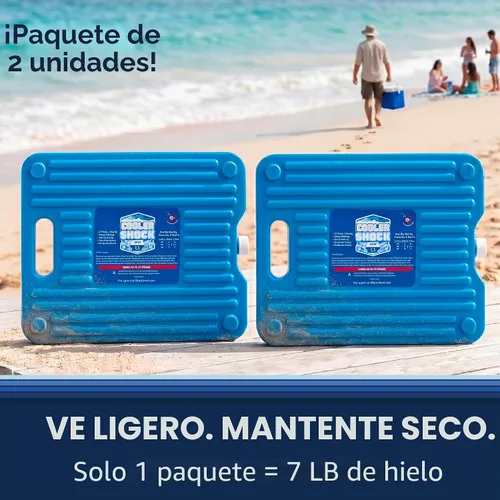 Vista 5 de Cooler Shock Ice Packs for Cooler, Reusable, Long Lasting, Cold Freezer Packs for Coolers, Lunch Bags & Totes to Keep Food Fresh