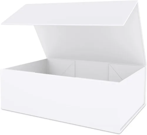 Vista 24 de Caja de regalo negra de 10" x 6" x 3" con tapa de cierre magnético, caja de regalo para regalos, cajas de regalo de dama de honor, caja bonita, caja