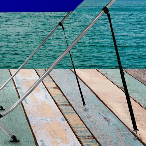 Vista 5 de 2 correas superiores ajustables Bimini con gancho de doble extremo de 28 a 60 pulgadas