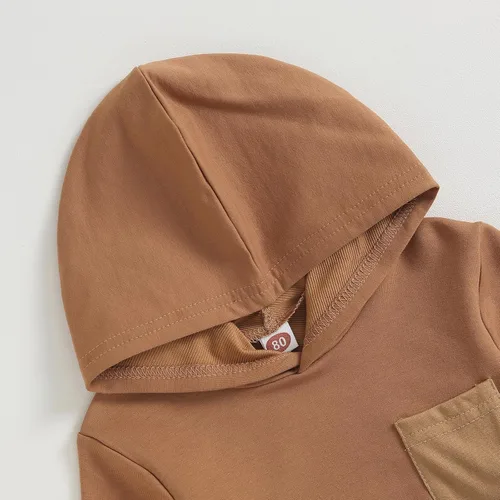 Vista 3 de Endorothii Conjunto de sudadera con capucha y pantalones de manga larga para bebé niño y niño, 2 piezas, ropa de otoño