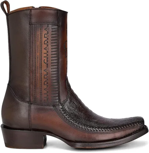 Vista 4 de Cuadra Botas vaqueras para hombre en piel auténtica de avestruz 1J2KPT