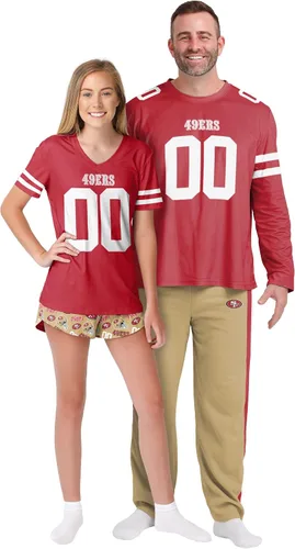 Vista 3 de FOCO NFL mens Nfl Team Logo Gameday Ready Jersey Pajama Set