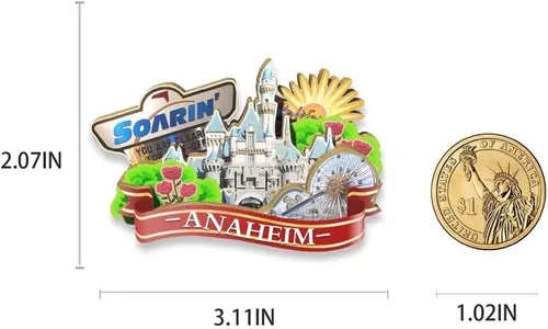Vista 3 de Imán de Anaheim de Estados Unidos para nevera, de madera, 3D, monumentos, viajes, coleccionables, recuerdos, decoración hecha a mano 2