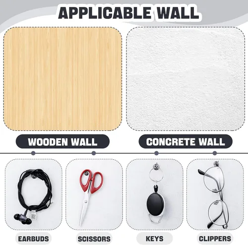 Vista 4 de Hotop 30 piezas de ganchos de pared con tachuelas de pulgar de hierro, ganchos de metal, tachuelas decorativas para cuadros, para 9 kg, para el Negro