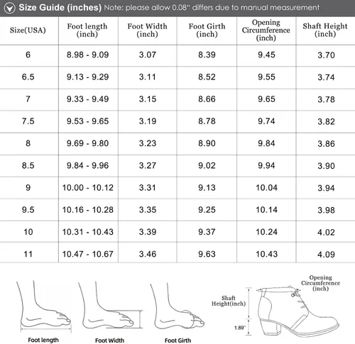 Vista 7 de VJH confort Botines para mujer, con cordones, punta redonda, cómodos, de tacón bajo, con cremallera lateral