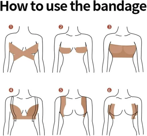 Vista 6 de Wide Boob Tape 4" x16Ft,Breast lift tape,Bra Replace Tape, 4 inch boob tape, Wide Boob chest tape 5.0 meters
