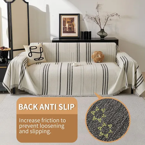 Vista 3 de Fundas antideslizantes bohemias para sofá de felpilla de 3 cojines, protector de sofá para perros y mascotas, lavable, antideslizante, funda de sofá