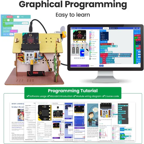 Vista 8 de Microbit Smart Home para microbit V1 y V2, kit de codificación STEM educativo DIY con tutorial en línea, kit de programación electrónica