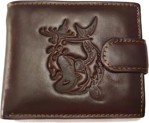 Vista 20 de Hombres Cool Eagle Wolf Caballo Totem Cuero Vaca Vertical Cartera Cremallera Multi-tarjeta Titular, Tótem de caballo, Minimalista