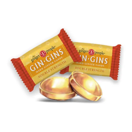 Vista 4 de GIN GINS - Caramelo duro de jengibre de doble fuerza por The Ginger People – Anti-náuseas y ayuda a la digestión, caramelo saludable envuelto