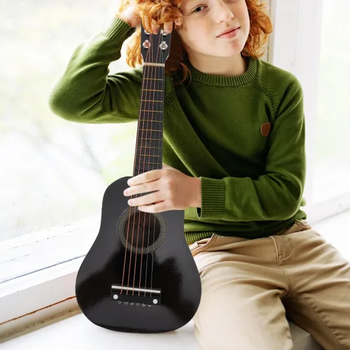 Vista 3 de Toddmomy Guitarra acústica de 21 pulgadas para niños, guitarra portátil de madera para niños, tamaño pequeño, instrumento musical