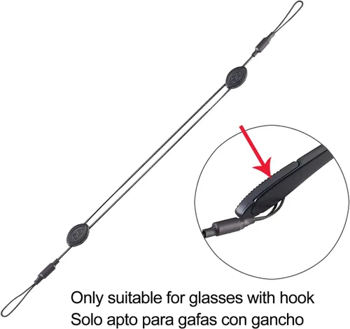 Vista 3 de Correas ajustables para lentes de sol, correas para lentes de sol, correas para gafas, correas para gafas, cordón para las patillas con ganchos