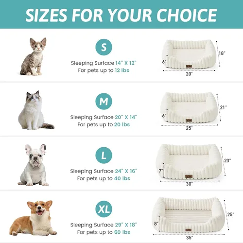 Vista 2 de COZY KISS Cama ortopédica para mascotas para gatos pequeños, cama rectangular lavable para mascotas con parte inferior antideslizante, cama suave