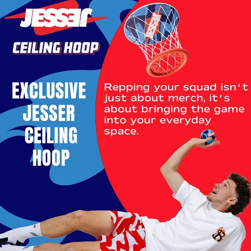 Vista 5 de Aro de Baloncesto Mini Oficial de Techo Jesser con (2) Bolas Exclusivas Divertido Juego de Interior para Todas las Edades 6+