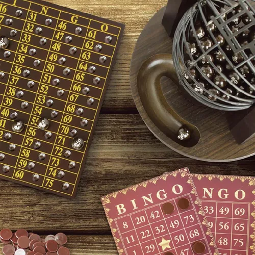 Vista 6 de Merchant Ambassador Craftsman Collection Deluxe Bingo - Aro con acabado de madera de caoba
