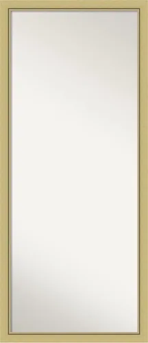 Vista 14 de Amanti Art Espejo de longitud completa no biselado (64.75 x 28.75 pulgadas), elegante marco de miel cepillada, espejo de piso, espejo de pared