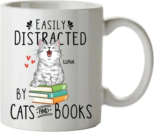 Vista 14 de Regalos de gatos para los amantes de los gatos, taza de gato personalizada, taza de gato de Feliz Navidad, ideas de regalos para dueños de gatos