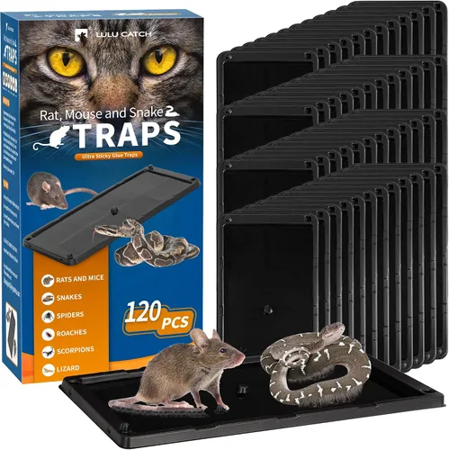 Vista 23 de LULUCATCH, trampas para ratones, 6 unidades de trampas grandes de pegamento para interiores para el hogar, tablas de pegamento a granel pre-cebadas