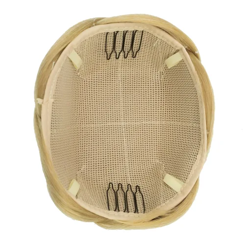 Vista 3 de IMISSU Cubierta de pelo trenzado con moño, piezas de cabello en forma de dona, coleteros para cabello con clips de peluca, recogida y recogida