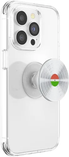Vista 2 de PopSockets Agarre para teléfono con soporte expandible, agarre adhesivo - Plata