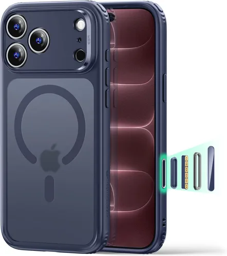 Vista 48 de ESR Classic Hybrid - Funda para iPhone 16 Pro, color negro transparente claro negro