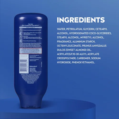 Vista 6 de Loción corporal NIVEA de manteca de cacao, paquete de de 1, Azul oscuro