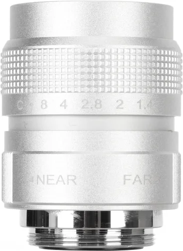 Vista 7 de Pomya Enfoque manual de gran apertura F1.4 de 0.984 in, lente de CCTV, lente MFT Prime para M43, tienda de soporte Almacén de estacionamiento (plata)
