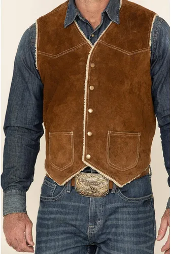 Vista 5 de Scully Abrigo de caza de cuero marrón para hombre 4X