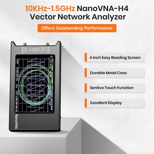 Vista 4 de Network Analyzer, 4inch Vector Network Analyzer 10k-1.5GHz HF VHF UHF Antenna 4.3