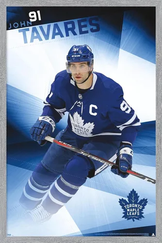 Vista 12 de Trends International NHL Toronto Maple Leafs - Póster de pared de John Tavares 19, 14.725 x 22.375 pulgadas, versión enmarcada de madera de granero