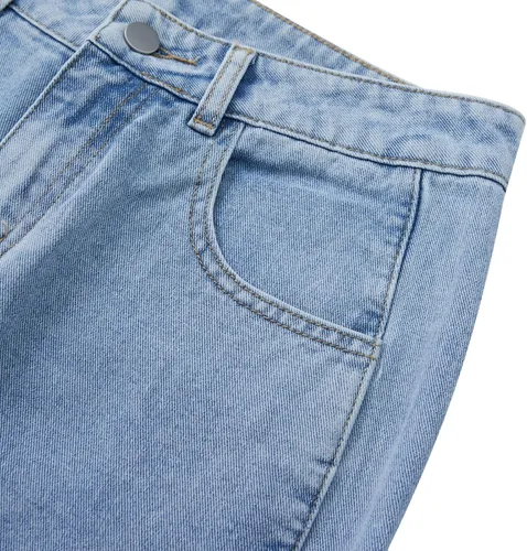 Vista 4 de Jeans clásicos de pierna recta de tiro medio para mujer