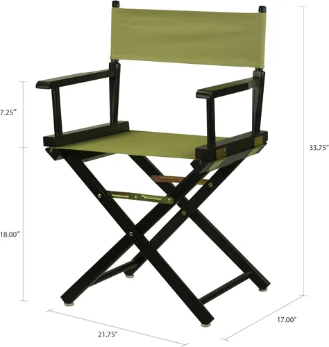 Vista 2 de Casual Home - Silla de director de 18.0 in, marco negro con lona verde oliva