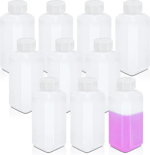Vista 17 de Botellas de plástico recargables con tapas, botellas de viaje a prueba de fugas de HDPE, contenedores de viaje de grado alimenticio para líquidos
